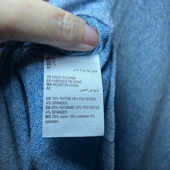 Style & Co Relaxed Blue Tie-Front Sweater, V-Neck Knit Top 2X NWT - Picture 10 of 13